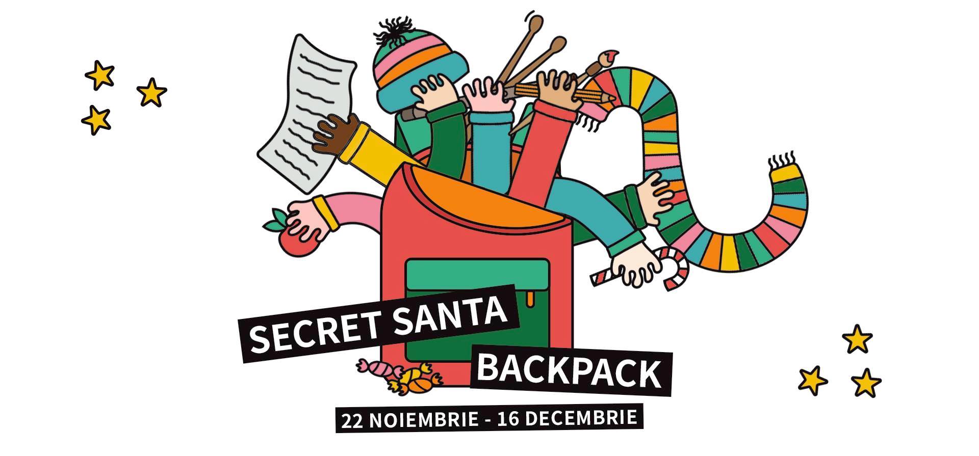 secret santa back pack fara banda